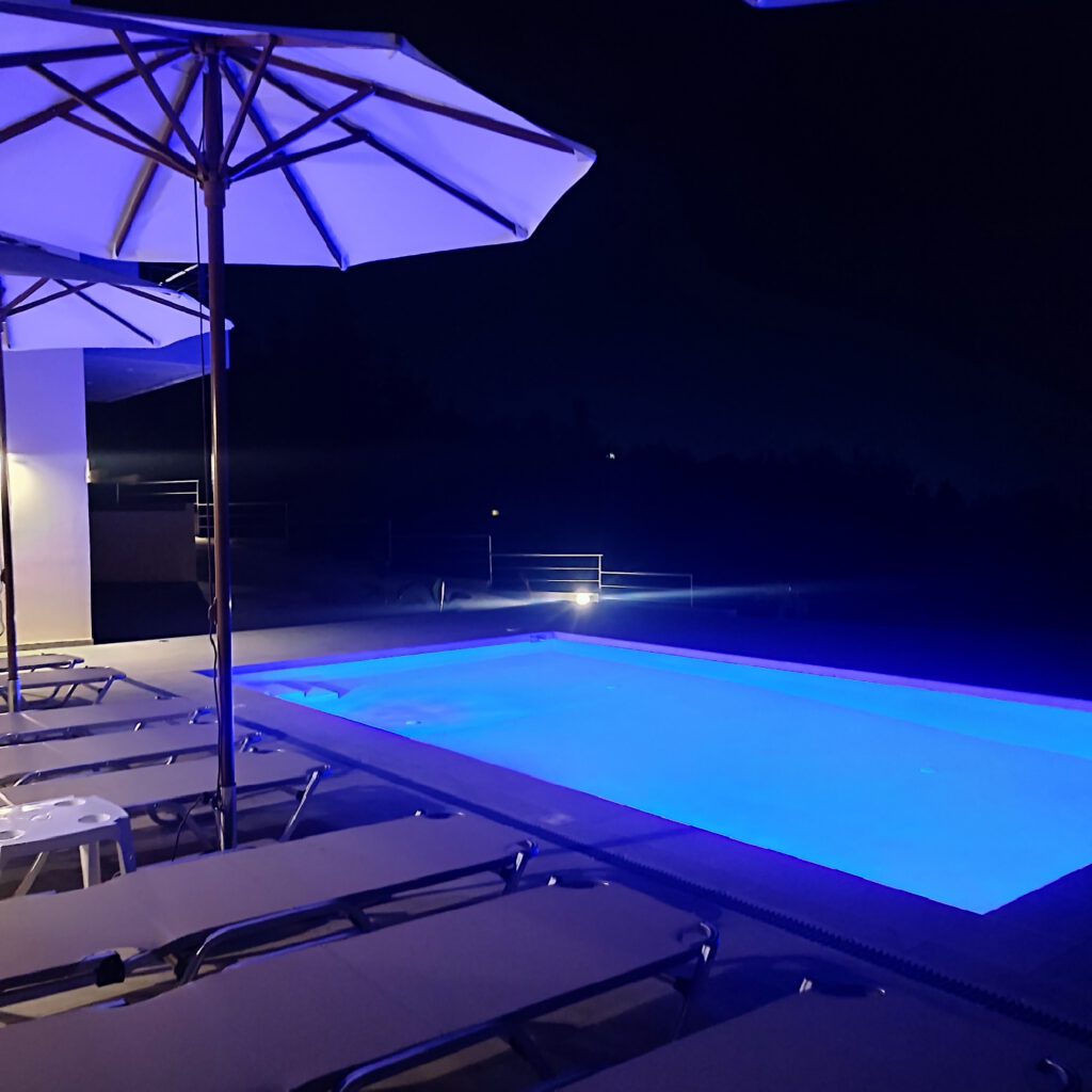 Louloudi Hills Villa 3 Holiday Homes Rhodes Pool at Night